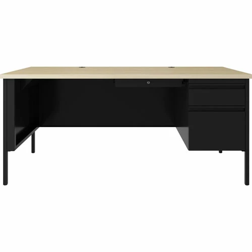 Best Sale ๐ Fortress Series 66" Right Pedestal Desk, 66" X 29.5" X 30" , 0.8", Maple Surface, Black ๐งจ 4 Best Sale ๐ Fortress Series 66" Right Pedestal Desk, 66" X 29.5" X 30" , 0.8", Maple Surface, Black ๐งจ - Image 2