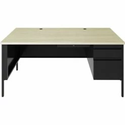 Best Sale ๐ Fortress Series 66" Right Pedestal Desk, 66" X 29.5" X 30" , 0.8", Maple Surface, Black ๐งจ 7 Best Sale ๐ Fortress Series 66" Right Pedestal Desk, 66" X 29.5" X 30" , 0.8", Maple Surface, Black ๐งจ -Essentials shop LLR66906 2