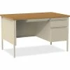 Brand new 🧨 Single Pedestal Desk, RH, 48" X 30" X 29-1/2", Putty Oak 🌟 -Essentials shop LLR66908