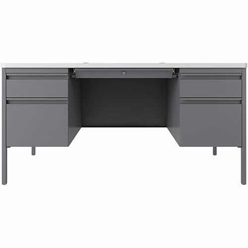 Hot Sale β¨ Desk, Double-Pedestal, 60"x30"x29-1/2", White/Platinum π 4 Hot Sale β¨ Desk, Double-Pedestal, 60"x30"x29-1/2", White/Platinum π - Image 2