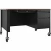 Coupon 🎁 Desk, Right-Pedestal, Mobile, 48"x30"x29-1/2", Walnut/Black ⭐ -Essentials shop LLR66943