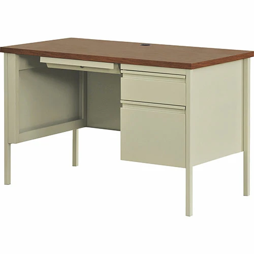 Cheapest 🌟 Right Pedestal Desk, Steel, 45-1/2"x24"x29-1/2", Oak/Putty ⭐ 4 Cheapest 🌟 Right Pedestal Desk, Steel, 45-1/2"x24"x29-1/2", Oak/Putty ⭐ - Image 2