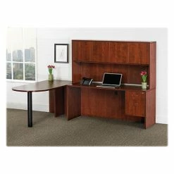 Promo 🌟 Bowfront Desk Shell,72"x36"x29-1/2",Mahogany 🛒 -Essentials shop LLR69370 2