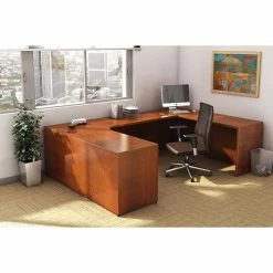 Discount 💯 Desk Shell, 72"x36"x29-1/2", Cherry 👍 -Essentials shop LLR69407 5