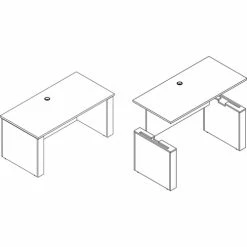 Brand new ✔️ Essentials 60" Sit-to-Stand Desk Shell, 0.1" Top, 1" Edge, 60" X 29" X 49", Material: Polyvinyl Chloride (PVC) Edge, Finish: Laminate Top, Cherry ✨ -Essentials shop LLR69570 5