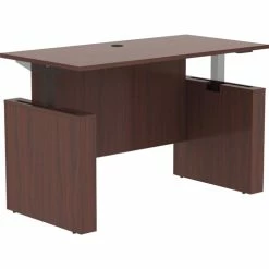 Deals 👍 Essentials 60" Sit-to-Stand Desk Shell, 0.1" Top, 1" Edge, 60" X 29" X 49", Material: Polyvinyl Chloride (PVC) Edge, Finish: Mahogany Laminate Top, Mahogany 😍