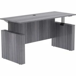 New 🔔 Essentials 72" Sit-to-Stand Desk Shell, 0.1" Top, 1" Edge, 72" X 29" X 49", Material: Polyvinyl Chloride (PVC) Edge, Finish: Laminate Top, Weathered Charcoal 👍