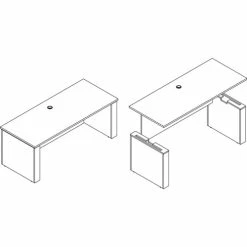 New 🔔 Essentials 72" Sit-to-Stand Desk Shell, 0.1" Top, 1" Edge, 72" X 29" X 49", Material: Polyvinyl Chloride (PVC) Edge, Finish: Laminate Top, Weathered Charcoal 👍 -Essentials shop LLR69578 5