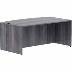 Cheapest ⭐ Weathered Charcoal Laminate Desking, 72" X 41.4" X 29.5"Desk Shell, 1" Top, Bow Front Edge, Material: Polyvinyl Chloride (PVC) Edge, Finish: Weathered Charcoal Laminate 🧨