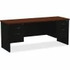 Brand new 𧨠Double Pedestal Credenza, 24" X 72", Black/Walnut π― 2 Brand new 𧨠Double Pedestal Credenza, 24" X 72", Black/Walnut π― -Essentials shop LLR79157