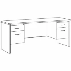 Brand new 🧨 Double Pedestal Credenza, 24" X 72", Black/Walnut 💯 -Essentials shop LLR79157 5