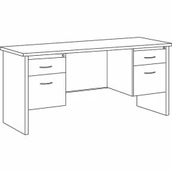 Cheap ⌛ Double Pedestal Credenza, 24" X 60", CH/MH 🧨 -Essentials shop LLR79160 2