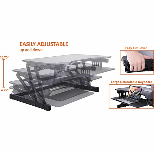 Discount π― Desk Riser, Adjustable, 32"Wx21-1/2"Dx16"H, BK π― 6 Discount π― Desk Riser, Adjustable, 32"Wx21-1/2"Dx16"H, BK π― - Image 4