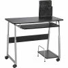 Best Sale ⌛ Mobile Computer Desk, Black/Silver 👏 -Essentials shop LLR84847