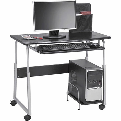 Best Sale ⌛ Mobile Computer Desk, Black/Silver 👏 4 Best Sale ⌛ Mobile Computer Desk, Black/Silver 👏 - Image 2