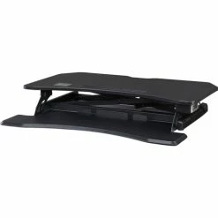 Deals ⌛ Electric Desk Riser With Wireless Device Charging, 20" Height X 19.3" Width X 33.5" Depth, Desktop, Black ✨ -Essentials shop LLR99530 2