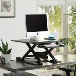 Deals ⌛ Desk Riser, Electric, 28-3/4" X 35-3/4" X 5-1/4"-17-1/8", Black 🎁 -Essentials shop LLR99552 3