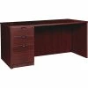 Wholesale 🛒 Left-pedestal Desk, B/B/F, 60"Wx30"Dx29"H, Mahogany 👍 -Essentials shop LLRPD3060LSPMY