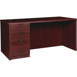 Wholesale 🛒 Left-pedestal Desk, B/B/F, 60"Wx30"Dx29"H, Mahogany 👍