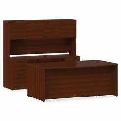Wholesale 🛒 Left-pedestal Desk, B/B/F, 60"Wx30"Dx29"H, Mahogany 👍 -Essentials shop LLRPD3060LSPMY 4