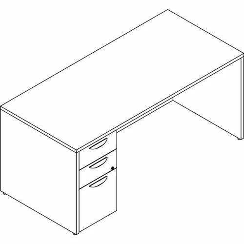 New π Prominence 2.0 Gray Elm Laminate Desk Unit - 66" X 30" X 29" , 1" Top, 0.1" Edge - 3 X File Drawer π 3 New π Prominence 2.0 Gray Elm Laminate Desk Unit - 66" X 30" X 29" , 1" Top, 0.1" Edge - 3 X File Drawer π
