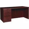 Flash Sale 🌟 Left-pedestal Desk, B/B/F, 66"Wx30"Dx29"H, Mahogany 🔔 -Essentials shop LLRPD3066LSPMY