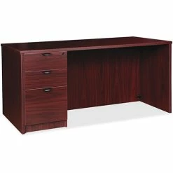 Best Sale ❤️ Left-pedestal Desk, B/B/F, 72"Wx36"Dx29"H, Mahogany ⌛