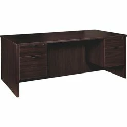 Best Sale ❤️ Double-pedestal Desk, B/F, 72" X 36" X 29", Espresso 😉