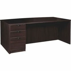 Cheap 🔥 Left-pedestal Bowfront Desk, B/B/F, 72" X 42" X 29", Espresso 💯
