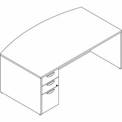 Cheap ⭐ Prominence 2.0 Gray Elm Laminate Desk Unit - 72" X 42" X 29" , 1" Top, 0.1" Edge - 3 X File Drawer 🎁