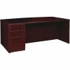 Budget 🛒 Left-pedestal Bowfront Desk, B/B/F, 72" X 42" X 29", Mahogany 👍 -Essentials shop LLRPD4272LSPBMY