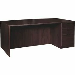 Discount 😉 Right-pedestal Bowfront Desk, B/B/F, 72" X 42" X 29", Espresso 🌟