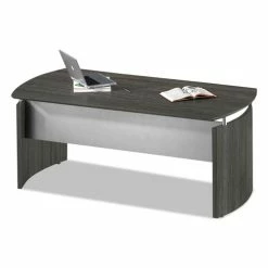 Brand new ✔️ Medina Series Laminate Curved Desk Base, 72w X 36d X 29.5h, Gray Steel 😀