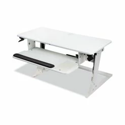 Promo 🌟 Precision Standing Desk, 35.4" X 23.2" X 6.2" To 20", White 🎁
