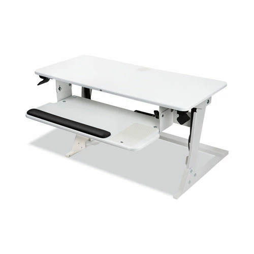 Promo 🌟 Precision Standing Desk, 35.4" X 23.2" X 6.2" To 20", White 🎁 3 Promo 🌟 Precision Standing Desk, 35.4" X 23.2" X 6.2" To 20", White 🎁