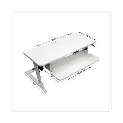 Promo 🌟 Precision Standing Desk, 35.4" X 23.2" X 6.2" To 20", White 🎁 9 Promo 🌟 Precision Standing Desk, 35.4" X 23.2" X 6.2" To 20", White 🎁 -Essentials shop MMMSD60W 2