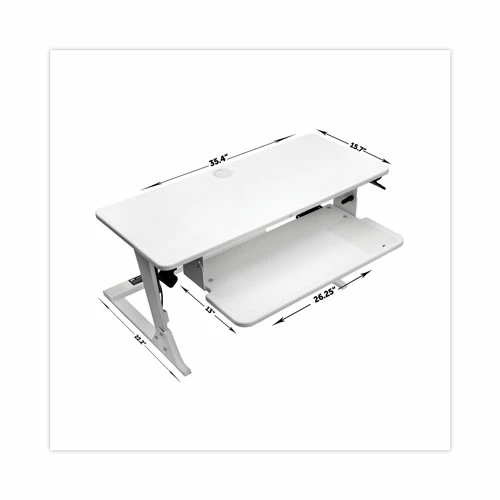 Promo 🌟 Precision Standing Desk, 35.4" X 23.2" X 6.2" To 20", White 🎁 5 Promo 🌟 Precision Standing Desk, 35.4" X 23.2" X 6.2" To 20", White 🎁 - Image 3