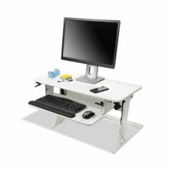 Promo 🌟 Precision Standing Desk, 35.4" X 23.2" X 6.2" To 20", White 🎁 11 Promo 🌟 Precision Standing Desk, 35.4" X 23.2" X 6.2" To 20", White 🎁 -Essentials shop MMMSD60W 4