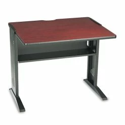 Flash Sale 💯 Computer Desk With Reversible Top, 35.5w X 28d X 30h, Mahogany/Medium Oak/Black ✔️