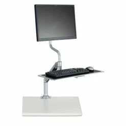Cheap 🛒 Desktop Sit/Stand Workstations, Single Monitor, Silver 😀