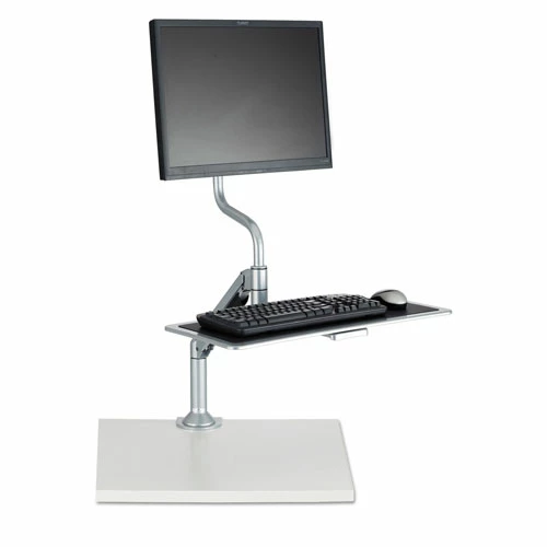 Cheap ๐ Desktop Sit/Stand Workstations, Single Monitor, Silver ๐ 3 Cheap ๐ Desktop Sit/Stand Workstations, Single Monitor, Silver ๐