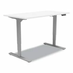 Brand new 😍 Essentials Electric Sit-Stand Desk, 55.1" X 27.5" X 25.9" To 51.5", White/Aluminum 🧨
