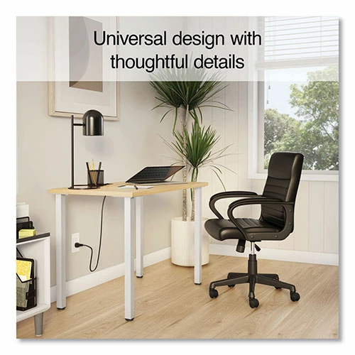 Hot Sale π Essentials Writing Table-Desk, 42" X 23.82" X 29.53", Natural Wood/Silver π 5 Hot Sale π Essentials Writing Table-Desk, 42" X 23.82" X 29.53", Natural Wood/Silver π - Image 3