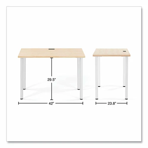 Hot Sale π Essentials Writing Table-Desk, 42" X 23.82" X 29.53", Natural Wood/Silver π 8 Hot Sale π Essentials Writing Table-Desk, 42" X 23.82" X 29.53", Natural Wood/Silver π - Image 6