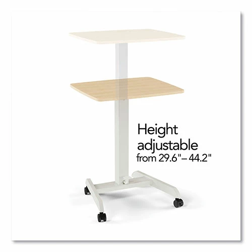 Best Pirce 🔔 Essentials Sit-Stand Single-Column Mobile Workstation, 23.6" X 20.5" X 29.6" To 44.2", Natural Wood/Light Gray 🎉 4 Best Pirce 🔔 Essentials Sit-Stand Single-Column Mobile Workstation, 23.6" X 20.5" X 29.6" To 44.2", Natural Wood/Light Gray 🎉 - Image 2