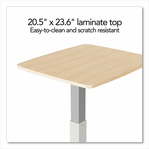 Best Pirce 🔔 Essentials Sit-Stand Single-Column Mobile Workstation, 23.6" X 20.5" X 29.6" To 44.2", Natural Wood/Light Gray 🎉 5 Best Pirce 🔔 Essentials Sit-Stand Single-Column Mobile Workstation, 23.6" X 20.5" X 29.6" To 44.2", Natural Wood/Light Gray 🎉 - Image 3