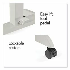 Best Pirce 🔔 Essentials Sit-Stand Single-Column Mobile Workstation, 23.6" X 20.5" X 29.6" To 44.2", Natural Wood/Light Gray 🎉 12 Best Pirce 🔔 Essentials Sit-Stand Single-Column Mobile Workstation, 23.6" X 20.5" X 29.6" To 44.2", Natural Wood/Light Gray 🎉 -Essentials shop UOS60413CC 4