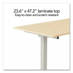 Deals 🤩 Essentials Electric Sit-Stand Two-Column Workstation, 47.2" X 23.6" X 28.7" To 48.4", Natural Wood/Light Gray ✨ -Essentials shop UOS60415CC 2