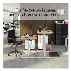 Deals 🤩 Essentials Electric Sit-Stand Two-Column Workstation, 47.2" X 23.6" X 28.7" To 48.4", Natural Wood/Light Gray ✨ -Essentials shop UOS60415CC 3