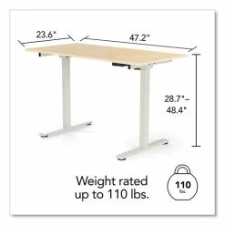 Deals 🤩 Essentials Electric Sit-Stand Two-Column Workstation, 47.2" X 23.6" X 28.7" To 48.4", Natural Wood/Light Gray ✨ -Essentials shop UOS60415CC 4